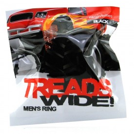 Чёрная эрекционная шина Treads Mens Ring Wide