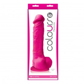 Розовый фаллоимитатор Colours Pleasures 8" Dildo - 24,8 см.
