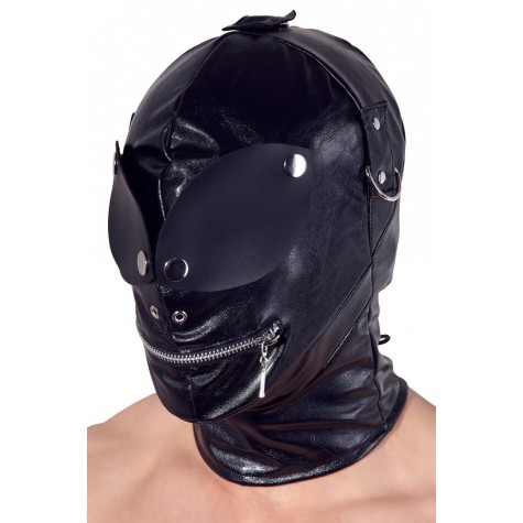 Маска на голову с отверстиями для глаз и рта Imitation Leather Mask