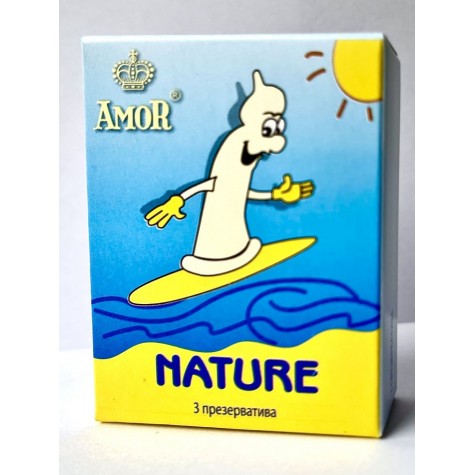 Классические презервативы AMOR Nature "Яркая линия" - 3 шт.