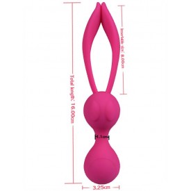 Ярко-розовые вагинальные шарики Rabbit